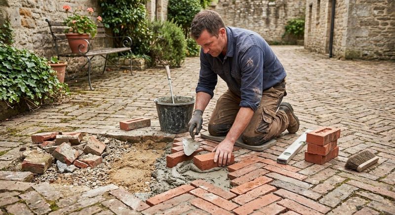 Brick Flatwork Repair in Roanoke, TX