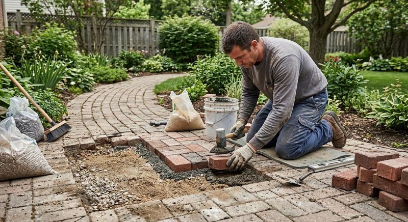 Brick Pathway Repair in Fort Worth, TX