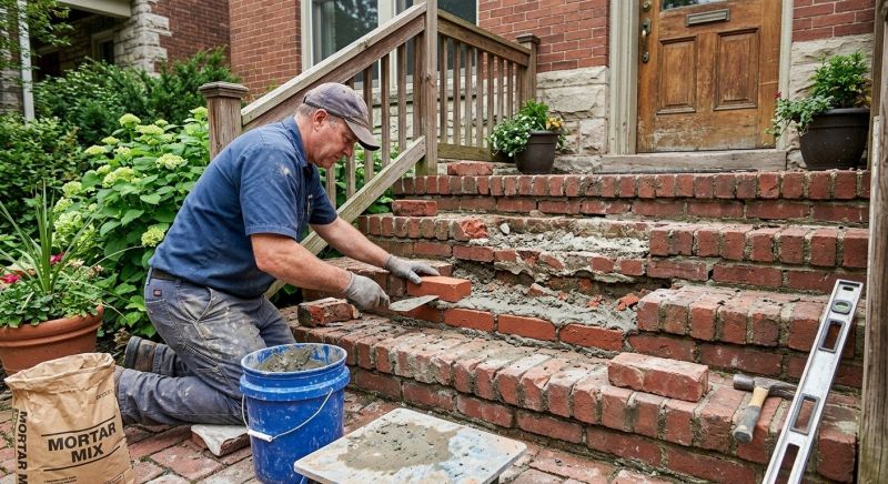Brick Steps Repair in Fort Worth, TX