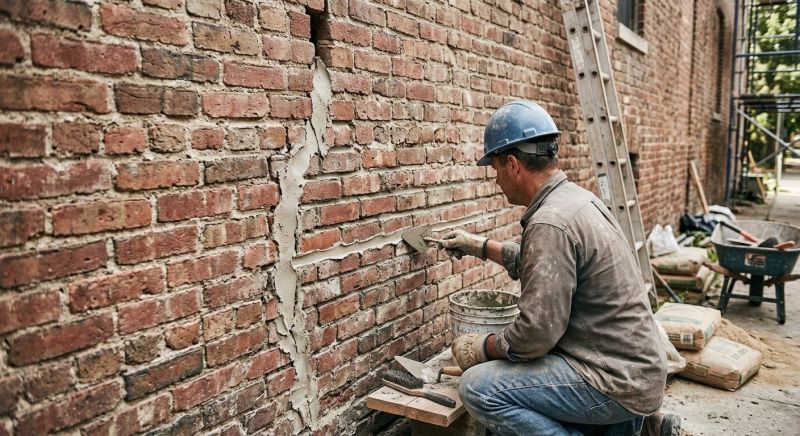Brick Wall Repair in Roanoke, TX