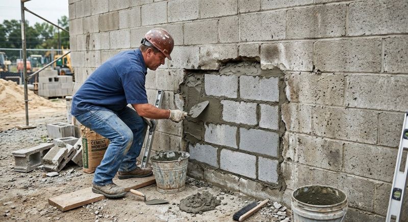 Cinder Block Wall Repair in Azle, TX