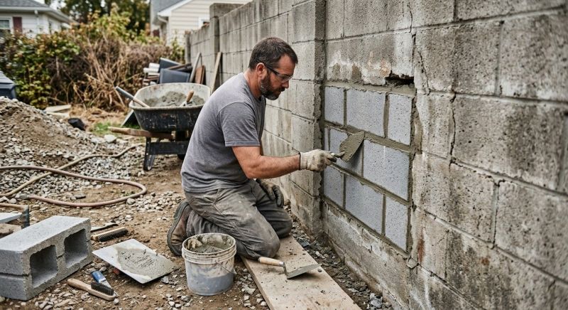 Cinder Block Wall Repair in Fort Worth, TX