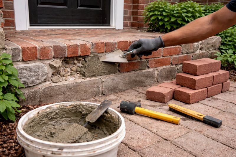 Entryway Brick Repair in Fort Worth, TX