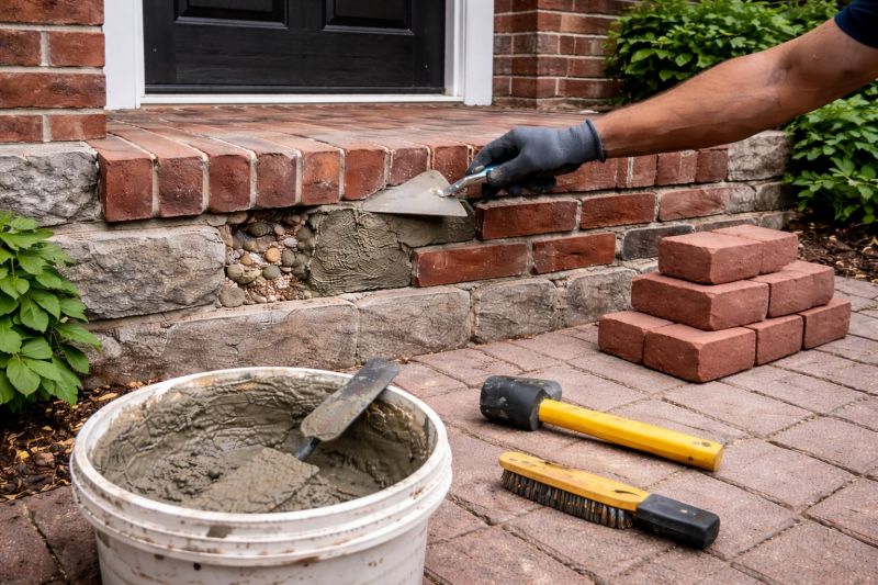 Entryway Brick Repair in Fort Worth, TX