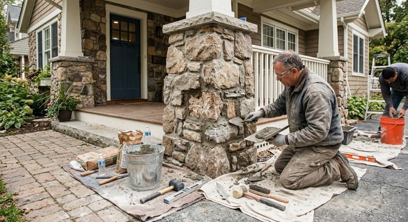 Stone Column Repair in Fort Worth, TX