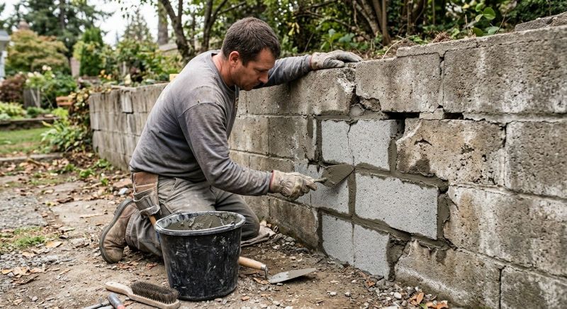 Stone Wall Repair in Springtown, TX